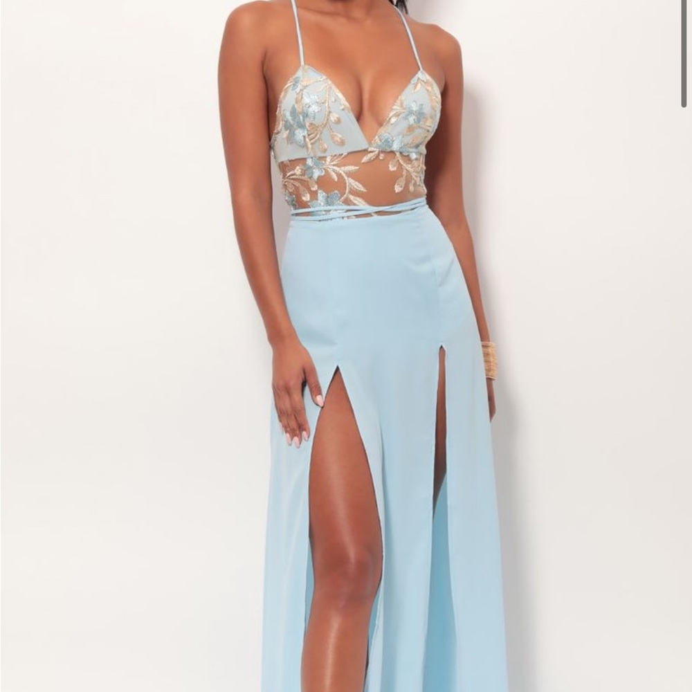 Sky blue maxi dress